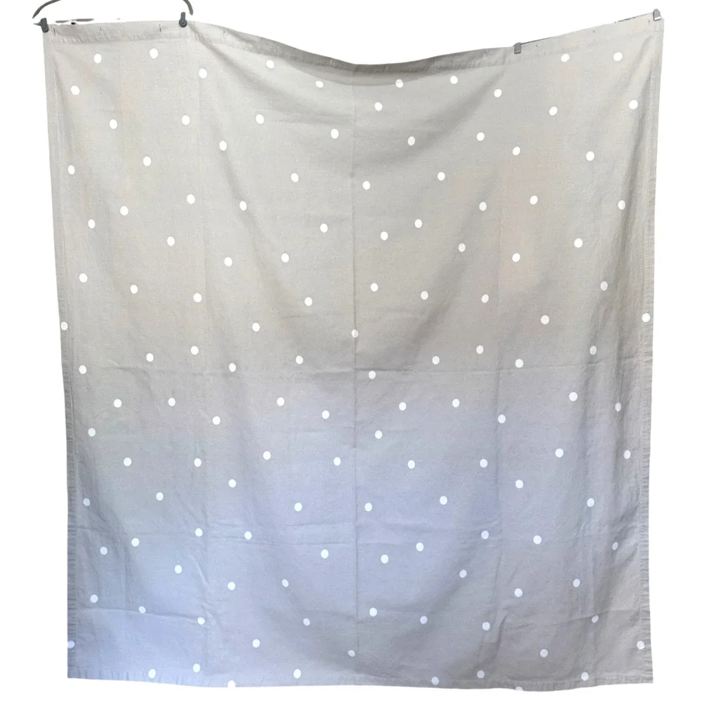 KATE SPADE Shower Curtain Gray with White Dots 72